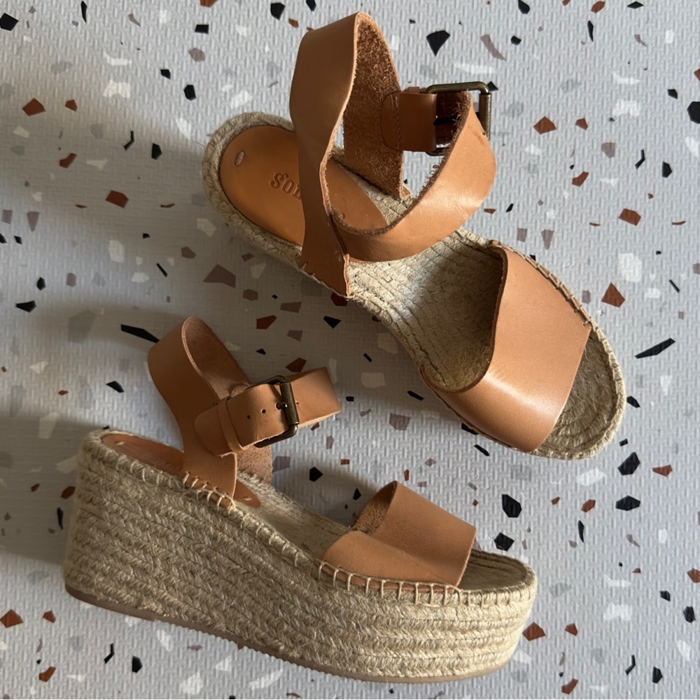 Soludos Minorca High Platform Sandal in Nude Size US 7 - Picture 2 of 10